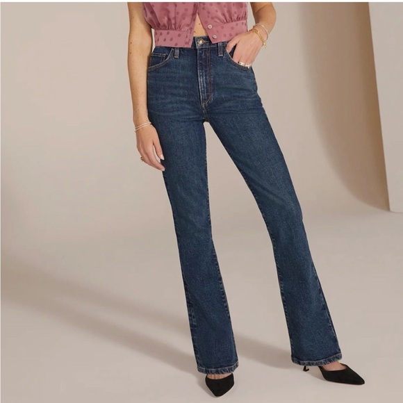 Favorite Daughter Denim - Favorite Daughter The Valentina Shortie Super High Rise Boot Jeans, Woodside